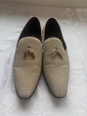 Giorgio Brutini Gold Conquest Collide Spiked Loafers size 10.5
